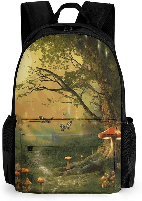 Forest with Fairies Butterflies Elves Travel Backpack for Women Men Carry On Backpack Luggage Daypack 15.6 Inch Laptop Backpack