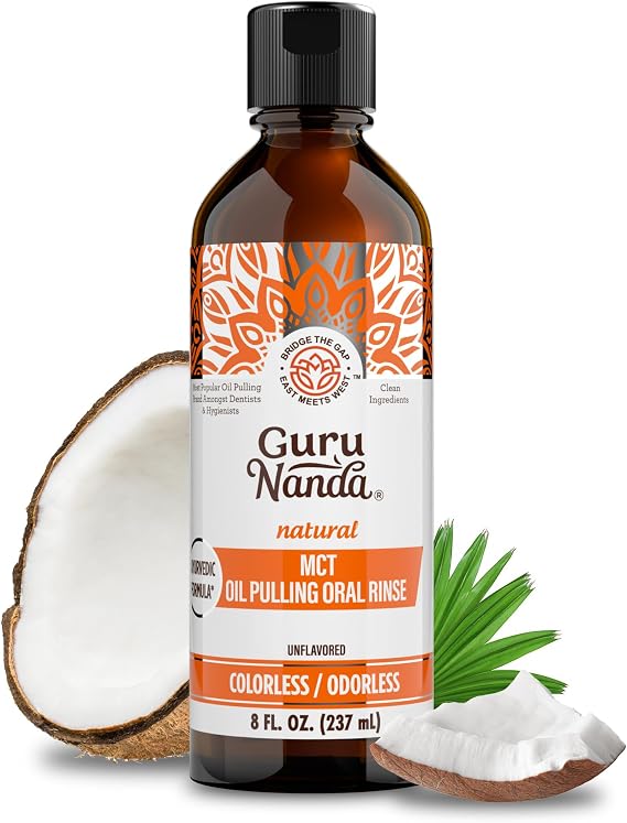 GuruNanda Coconut Oil Pulling, Fluoride & Alcohol Free Mouthwash, 237 ml
