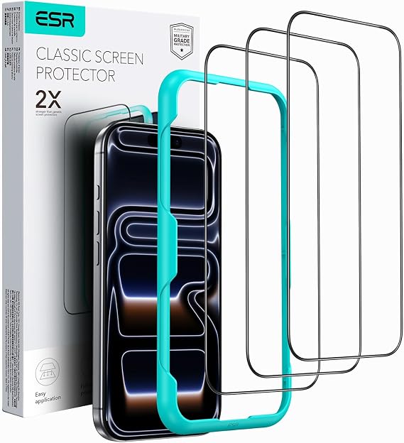 ESR Pack of 3 Screen Protector for iPhone 18 Pro Max/17 Pro Max, Frame