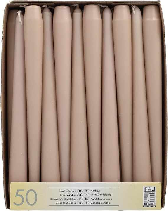 PAPSTAR 50 Candlestick Candles Diameter 2.2 cm 25 cm Powder Beige [Energy Class A++]