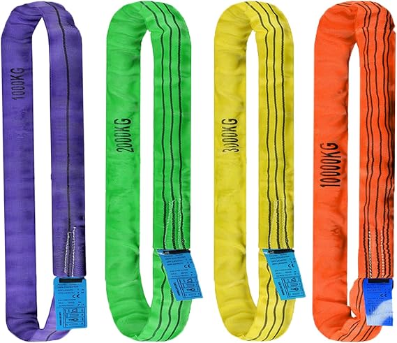 Polyester Round Sling, 2T, 2M, Heavy Duty Lifting Sling Rope, Endless Design, 2000 kg Load Capacity
