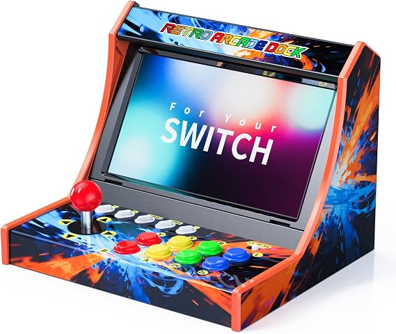 Switch Arcade Stick for Switch and Switch 2 Console, Retro Arcade Machine with Screenshot Button (Screen Not Included)