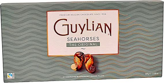 Guylian Belgian Chocolates Seahorses, The Original - Premium Assorted Hazelnut Praline, 336g Box (Sea horses Gift Box 336g)