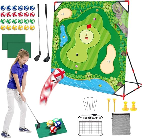Outdoor & Indoor Golf Battle Play Set – Designed for Kids & Adults, Includes Swing Mat, Target Wall – Encourages Active Play, Coordination & Golf Skills