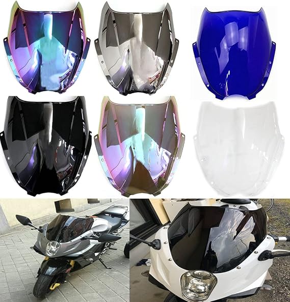 Motorcycle Double Bubble WindScreen Wind Deflectors screen Airflow Fit For Hyosung GT125R GT250R GT650R GT650S 2006-2010 (Deep Iridium)