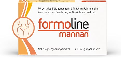 Formoline Mannan Capsules 60 Pieces Food Supplement with the Natural Dietary Fiber Glucomannan From the Konjac Plant by Biomedica Pharma-Produkte GmbH