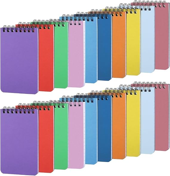 DYUEE A7 Pocket Notebook 20Pcs Small Spiral Lined Notebooks 60 Sheets