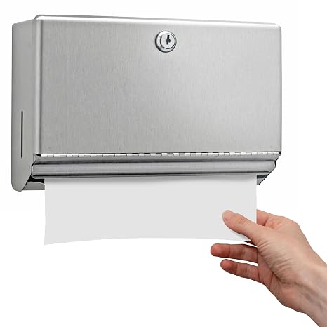 Bobrick 26212 ClassicSeries Stainless Steel Surface Mounted Paper Towel Dispenser, Satin Finish, 10-3/4" Width x 7-1/6" Height x 4" Depth