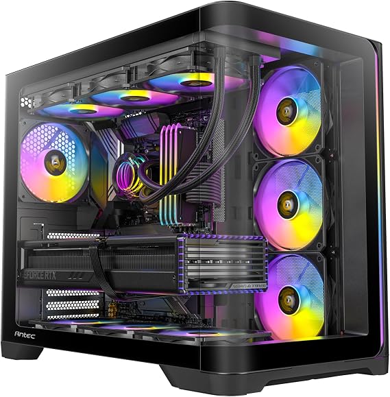 Antec C5 Curve ARGB, 4 x 120mm ARGB PWM Fanlar Dahil, Aynı Anda 10 Fana kadar, Tip-C 3.2 Gen 2 Bağlantı Noktası, Kavisli Temperli Cam Ön ve Yan Paneller, 360mm Radyatör Desteği, Orta Kule ATX PC