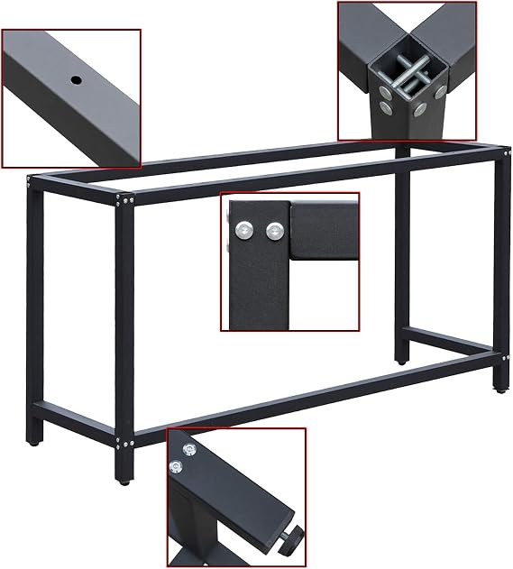 Workbench Worktable Workshop Table Desk Frame W50xL150xH80cm Garage Repairs Packing
