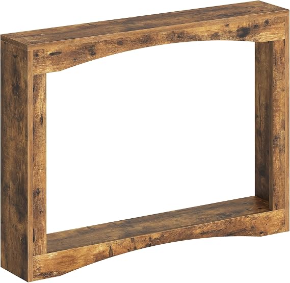 YATINEY Narrow Console Table, 15 cm Thin Entryway Table, Behind Sofa Console Table for Small Spaces, Small Farmhouse Hallway Table, for Living Room, Hallway, Foyer, Rustic Brown XCT19RR