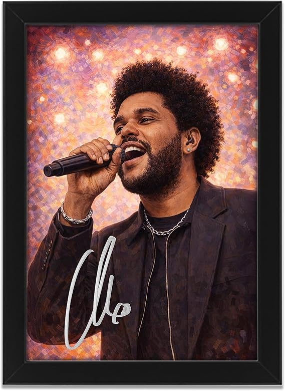 AllStarMedia Tribute to The Weeknd Inspired Poster Print | After Hours Til Dawn & Hurry Up Tomorrow | Fan Art Gift | Music Wall Art | Limited Edition Print | A4 Framed (30 x 21 CM)
