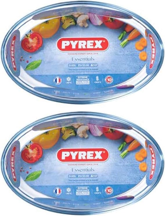 Pyrex Microwave Safe Classic Oval Roaster 21x13cm Transparent (Pack of 2)