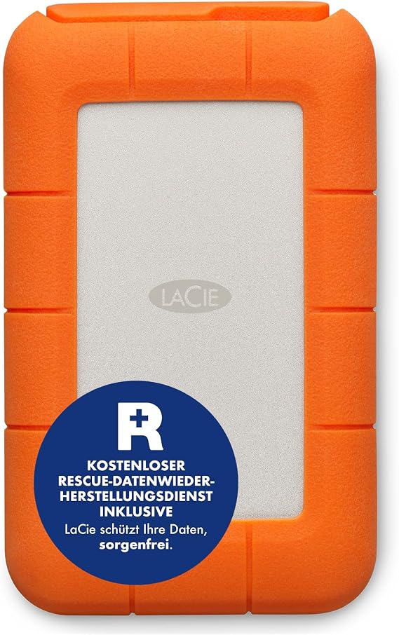 LaCie Rugged USB-C 5TB, Taşınabilir Harici Sabit Sürücü, PC Mac iPad & iPhone, Data Rescue Service (STFR5000800)