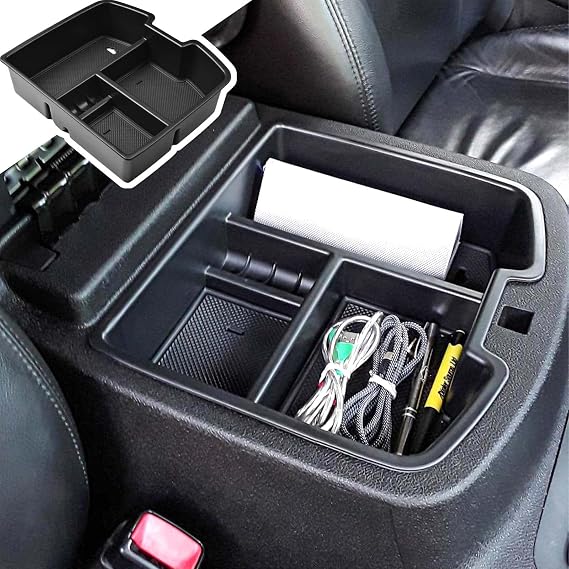 RUNROAD Konsol Düzenleyici 2007-2014 GMC Sierra 2500 3500/Chevy Silverado 2500 3500/Tahoe/Yukon XL/Suburban 1500 & 07-13 Sierra 1500/Silverado 1500/Çığ/Banliyö/Yukon 25000 ile Uyumlu, Siyah