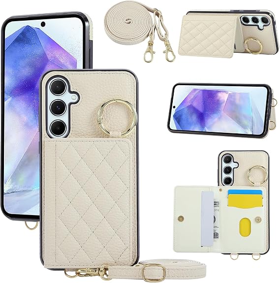 Galaxy A57 5G Case for Galaxy A57 5G Case Back Cover Protective Case with Finger Loop SC-54G Compatible with Galaxy A57 5G 6.6 inch Popular Fashionable Smartphone Case Shoulder Strap Storage