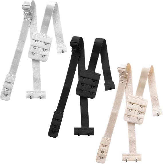 3 Pairs Low Back Bra Converter Kit, Adjustable Bra Strap Extender
