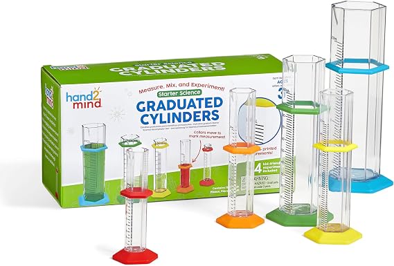Learning Resources Starter Science Graduated Cylinder Set, Ages 3+, Science Lab Equipment, Measuring Toys for Kids, Educational Chemistry Kits, School Science Supplies