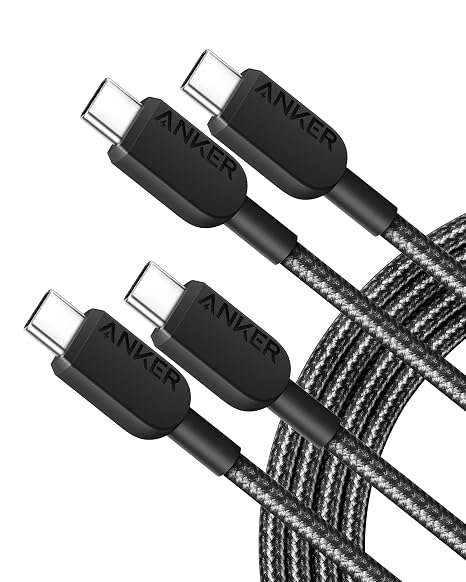 Anker USB C to USB C Charger Cable (6 ft, 2 Pack), 60W USB 2.0 Type C Cable, Fast Charging Power for iPhone 17/16/15, iPad Pro, Samsung Galaxy, MacBook Pro,and More