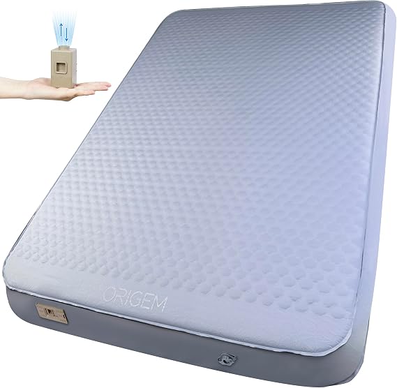 Origem Double Camping Mattress 10 cm, Self Inflating Mat with Electric Pump