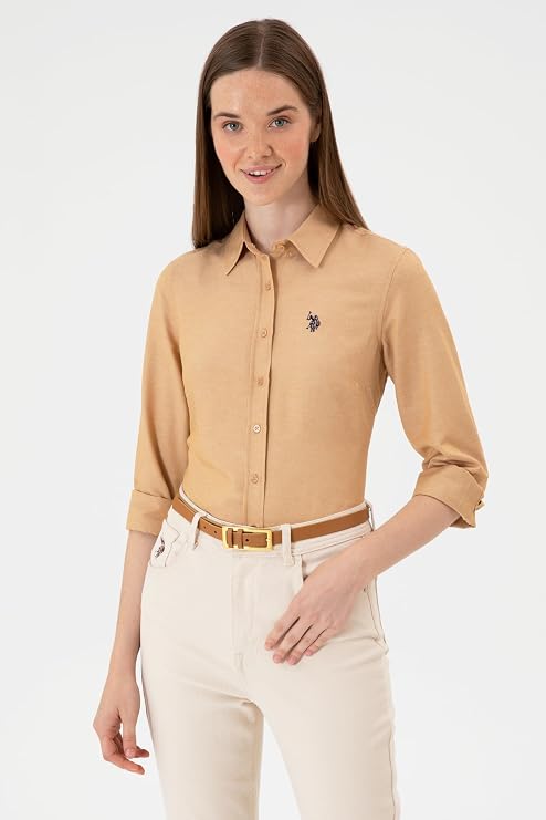 U.S. Polo Assn. Kadın Camel Gömlek Basic 50316711-VR015