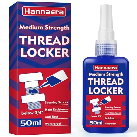 Thread Lock Blue 50ml, Medium Strength Threadlock, Removable Threadlocker, Lock & Seal Nuts, Bolts, Fasteners and Metals, Against Losening and Leakage (50ml/1pack)
