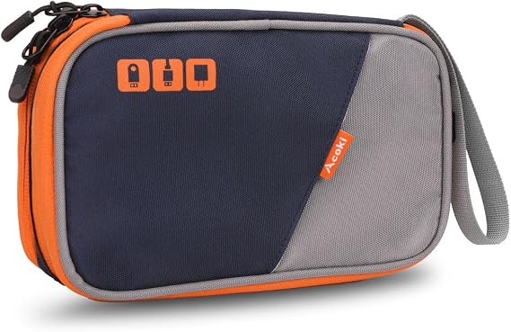 Double Layer Travel Cable Organizer Bag with Hand Strap, Electronic Accessory Storage Bag for Data Cable, USB Charger, Phone, U Disk, Mice and Other Accessories- S