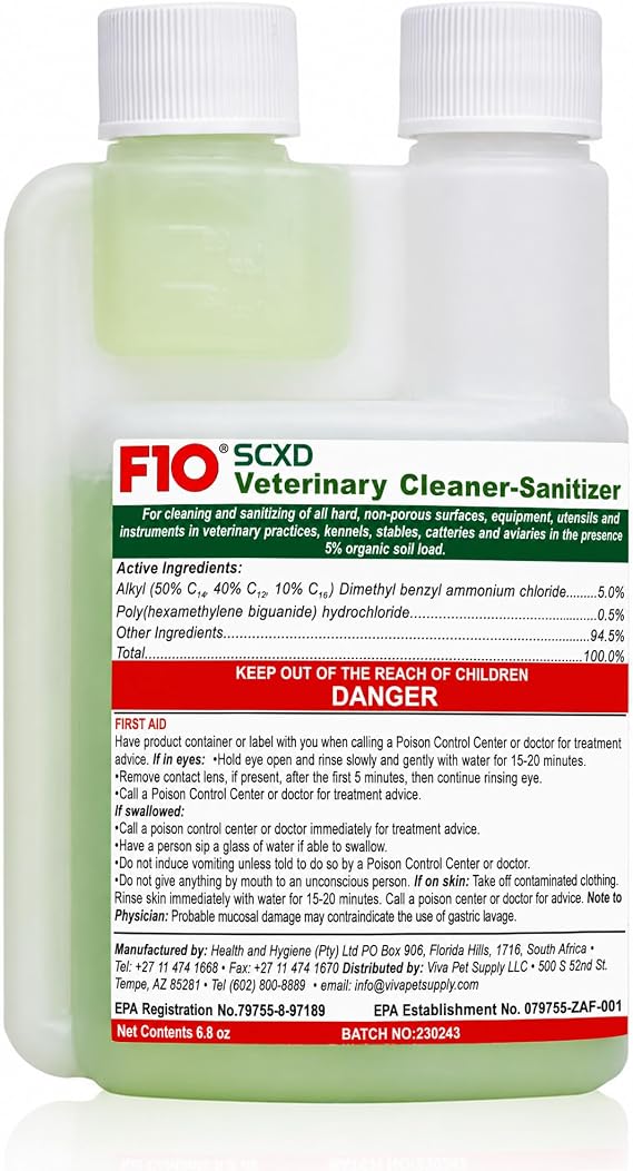 F10 F10SCXD 200ml Veterinary Disinfectant/Cleaner-Zoos/Breeders-Dogs, Cats, Small Animals, Birds