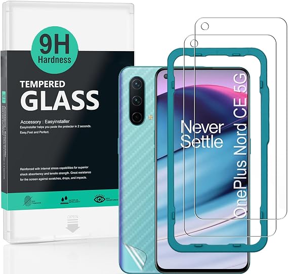 Ibywind Screen Protector For Oneplus Nord CE 5G[2 Pack],9H Hardness Tempered Glass,Easy to Install