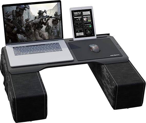 Couchmaster CYBOT, Premium Ergonomic Lap Desk for Notebooks, Sustainable Bamboo Construction, Kevlar Cushion Front, Ventilated Design, Fits Up to 17-Inch Laptops
