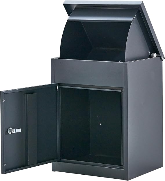 Medium Parcel Box Outdoor Parcel Delivery Box Parcel Drop Box Metal Post Box for Internet Deliveries,Wall Mountable Weatherproof Sturdy Mailbox Home Porch - Atahome Aspendos (Anthracite)