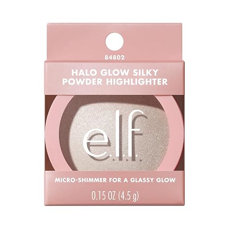 e.l.f. Halo Glow Silky Powder Highlighter Long Lasting Radiant Finish with Micro Shimmer Crumble-free Vegan and Cruelty Free Soft Pearl Era