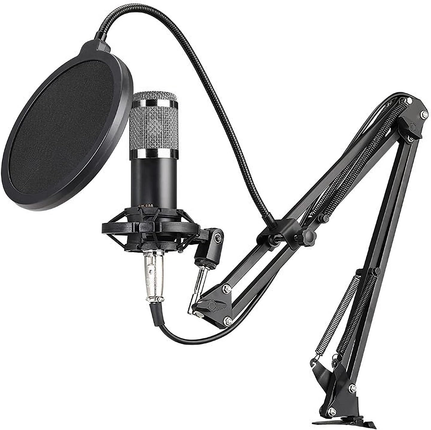 BM800 Professional Condenser Microphone Podcast Live Broadcast Equipment USBMIC Microphone Set Studio Microphone and Arm Stand Music Recording Equipment for Studio Live Recording and
