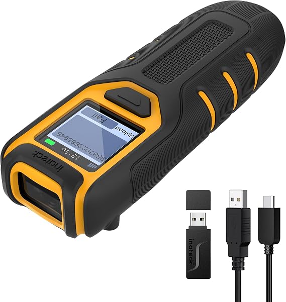 Inateck BCST-49 Portable Barcode Scanner Wireless 1D with Display