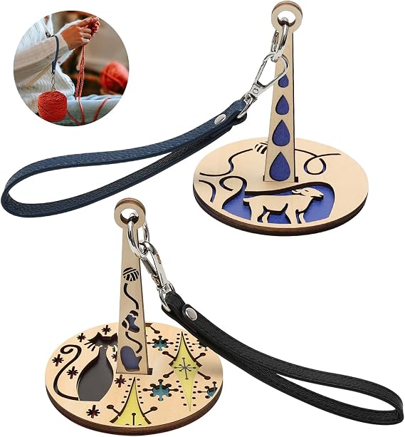2 Pcs Wooden Wrist Yarn Holder Portable