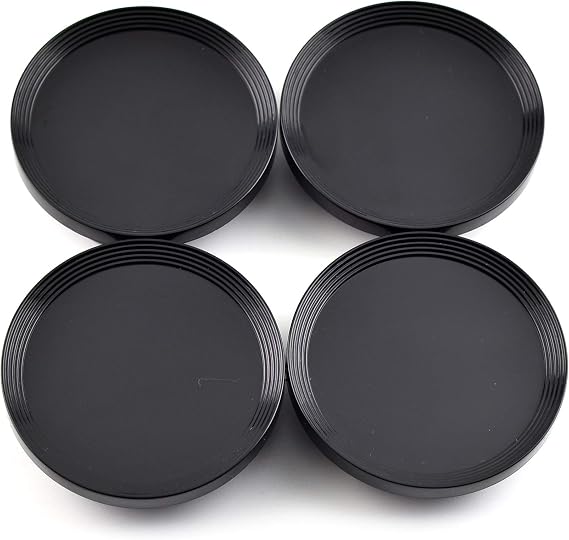 RhinoTuning 2.6" / 66mm Snap-on Wheel Centre Caps Black 4 Pack