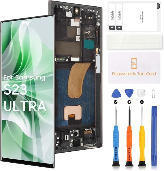 LADYSON Incell LCD Screen Replacement for Samsung Galaxy S23 Ultra Display for Samsung Galaxy S23 Ultra 5G SM-S918B SM-S918U SM-S918W LCD Display Touch Screen Digitizer Assembly(No Fingerprints)
