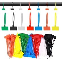 100 Pcs Wire Zip Ties with Label Self-Locking, Cable Zip Tie with Tag, Plastic Nylon Cable Ties Cables Labels Tags Write On Plastic Tie, Home Office Wire Marking and Organizing