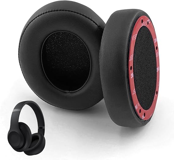 Beats Studio 3 Studio 2 kulaklık için yedek kulak yastıkları - soğutucu jelli dolgu, yumuşak protein deri, gürültü yalıtımı hafızalı köpük (1 çift, siyah)