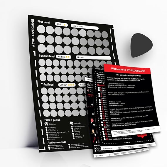 WellGuide Scratch off Poster 169 date night ideas and conversations a perfect addition and decoration for the bedroom great idea for any couple