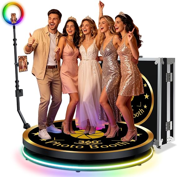 360 Photo Booth Machine with Flight Case,100cm/40.2" for 1-5 People