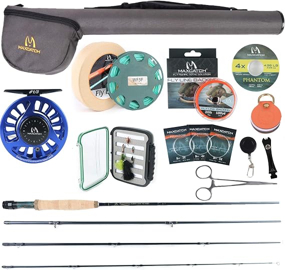 Maxcatch Performance Nymph Fly Fishing Rod in 2/3/4wt: 10ft/11ft, IM10 Carbon, AAA Cork Handle, Cordura Rod Tube and Fly Rod Combo Kit Available