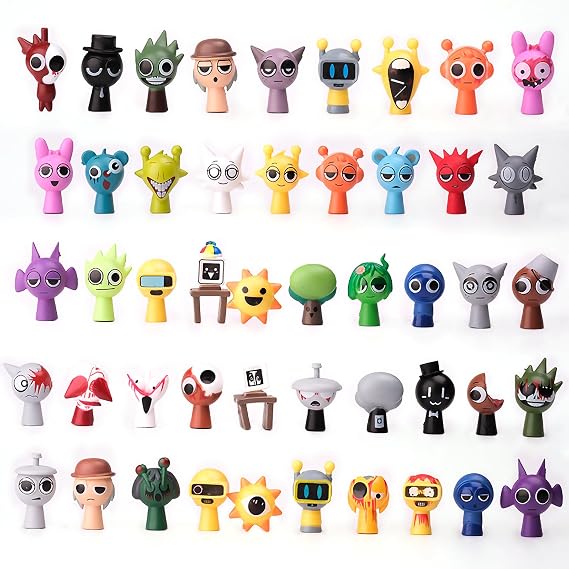 Sprukii 48 Pcs Toys Set, Colorful Figures for Party Decorations Gifts