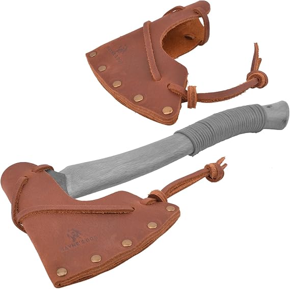 Hatchet Axe Sheath Protector Tool Leather Camping Holder Hatchet Blade Protection Cover Sheath Cover Sleeve(Brown (S))