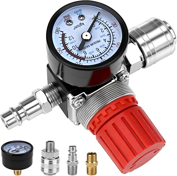 Hava Kompresörü Basınç Regülatörü 1/4 inç Pnömatik Genleşme Vanası, 180 psi 12 bar Bağlantılı (Dört yönlü vana) Basınç Kontrol Vanası