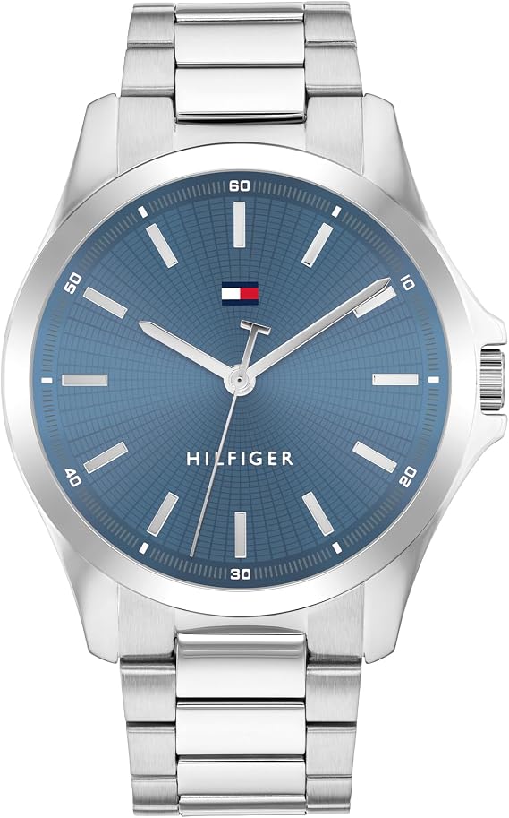 Tommy Hilfiger Bruce Analog Quartz Watch for Men with Silicon and Stainless Steel Bracelet