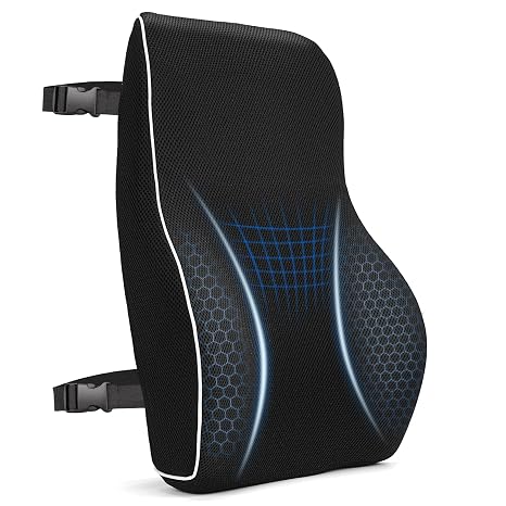 Lumbar Support Cushion, Memory Foam Back Support for Office Chair