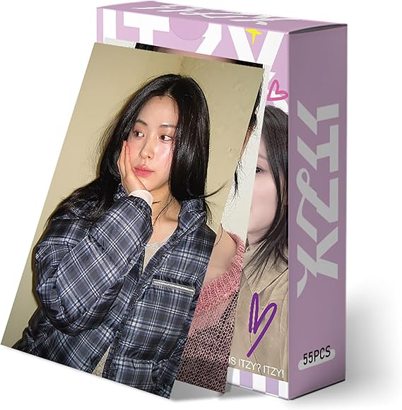 MXP 55Pcs Postcards ITZY Laser-cut Cards Hwang Ri-ji, Choi Ji-soo, Shin Ryu-jin, Lee Chae-ryung, Shin Yu-na Photo Cards Lomo Cards