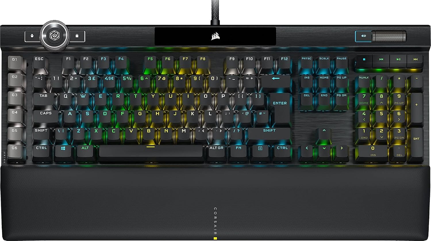 Corsair K100 RGB Optical-Mechanical Gaming Keyboard (Corsair OPX Optical Key Switches: Hyper-Fast & Linear Per-Key Backlighting Leatherette Palm Rest Elgato