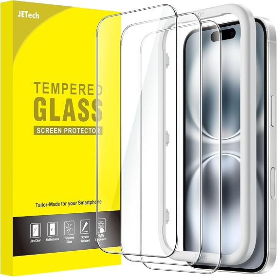 JETech Screen Protector for iPhone 16, 3-Pack